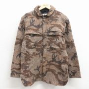 S★古着 長袖 ウール シャツ ジャケット メンズ 90年代 90s USA製 ベージュ 迷彩【spe】 26feb27