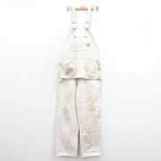 W36★古着 カーハート Carhartt オーバーオール メンズ ダブルニー エプロンポケット付き コットン 白 ホワイト 【spe】 25sep20 中古 ボトムス
