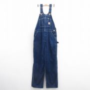 W40★古着 カーハート Carhartt オーバーオール メンズ 90年代 90s 大きいサイズ コットン USA製 紺 ネイビー デニム 【spe】 25nov01 中古 ボトムス