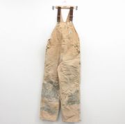 W40★古着 カーハート オーバーオール メンズ 90年代 90s ダブルニー ダック地 コットン USA製 薄茶【spe】 26mar13