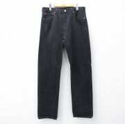 W33★古着 ジーンズ Levis リーバイス 501 メンズ 90年代 90s コットン USA製 黒 デニム【spe】 26jan15