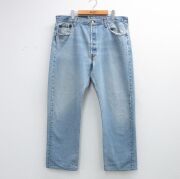 W39★古着 ジーンズ Levis リーバイス 501 メンズ 90年代 90s ヒゲ コットン USA製 薄紺 デニム【spe】 26apr16
