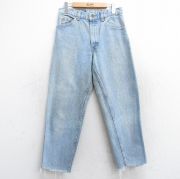 W31★古着 ジーンズ Levis リーバイス 550 メンズ 90年代 90s テーパード コットン USA製 薄紺 ネイビー デニム 【spe】 25aug13 中古 ボトムス ジーパン Gパン ロング パンツ