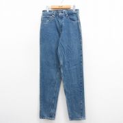 W30★古着 ジーンズ Levis リーバイス 550 メンズ 90年代 90s テーパード コットン USA製 薄紺 ネイビー デニム 【spe】 25sep30 中古 ボトムス ジーパン Gパン ロング パンツ