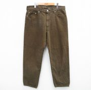W38★古着 ジーンズ リーバイス Levis 550 メンズ 90年代 90s コットン USA製 茶 ブラウン デニム 【spe】 25oct29 中古 ボトムス ジーパン Gパン ロング パンツ