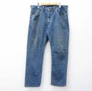 古着通販 W37☆古着 ジーンズ Levis リーバイス 505 メンズ ヒゲ 紺 デニム
