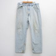 W36★古着 ジーンズ Levis リーバイス 505 メンズ 90年代 90s コットン USA製 薄紺 デニム【spe】 26mar24