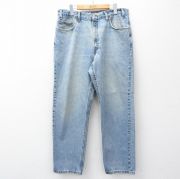 W36★古着 ジーンズ Levis リーバイス 550 メンズ 90年代 90s ヒゲ テーパード コットン USA製 薄紺 デニム【spe】 26apr04