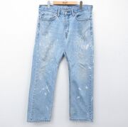 W35★古着 ジーンズ リーバイス Levis 505 メンズ ヒゲ コットン 紺 デニム【spe】 26apr17