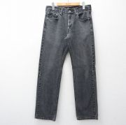古着通販 W38☆古着 リーバイス Levis 550 メンズ ヒゲ コットン 黒 デニム