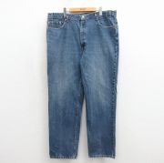 W42★古着 ジーンズ Levis リーバイス 550 メンズ 90年代 90s テーパード 大きいサイズ コットン USA製 ネイビー デニム【spe】 26may15