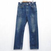 W33★古着 ジーンズ Levis リーバイス 505 メンズ 90年代 90s ヒゲ コットン USA製 ネイビー デニム【spe】 26jun23