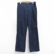 W33★古着 ラングラー Wrangler コーデュロイ パンツ メンズ 80年代 80s USA製 タロン 紺 ネイビー 【spe】 25sep13 中古 ボトムス ロング
