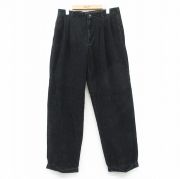 W33★古着 エディーバウアー コーデュロイ パンツ メンズ 00年代 00s コットン 黒 ブラック 【spe】 25sep18 中古 ボトムス ロング