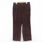 W34★古着 コーデュロイ パンツ メンズ 80年代 80s 太畝 タロン こげ茶 ブラウン 【spe】 25oct11 中古 ボトムス ロング