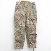 W35★古着 ミリタリー カーゴ パンツ メンズ アーミー ARMY コンバット リップストップ マルチカムカモ レーヨン USA製 ベージュ カーキ 迷彩 【spe】 25aug08 中古 ボトムス ロング