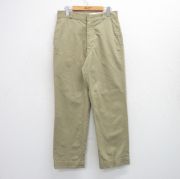 W30★古着 ビンテージ ミリタリー チノ パンツ チノパン メンズ 70年代 70s コットン USA製 ベージュ カーキ 【spe】 25sep29 中古 ボトムス ロング