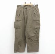 W36★古着 ビンテージ ミリタリー カーゴ パンツ メンズ 60年代 60s ドイツ軍 緑【spe】 26jan24