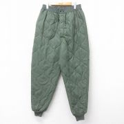 W36/古着 ミリタリー ナイロン キルティング ライナー パンツ メンズ 90年代 90s CWU-9P USA製 緑 26feb04 古着通販 W36☆古着 ミリタリー ナイロン キルティング ライナー