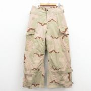 W32★古着 ミリタリー ケミカルプロテクティブ カーゴ パンツ メンズ 00年代 00s リップストップ デザートカモ USA製 ベージュ 迷彩【spe】 26feb18