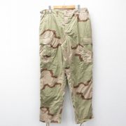 W34★古着 ミリタリー カーゴ パンツ メンズ リップストップ デザートカモ ベージュ 迷彩【spe】 26feb28