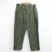 W36★古着 ビンテージ ミリタリー ベイカー パンツ メンズ 70年代 70s ユーティリティ コットン USA製 緑【spe】 26apr21