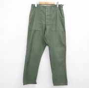 W32★古着 ビンテージ ミリタリー ベイカー パンツ メンズ 60年代 60s アジャスター付き コットン USA製 カーキ【spe】 26may14