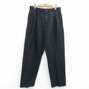 W33★古着 HAGGAR パンツ メンズ 黒 ブラック 25jul07 中古 ボトムス ロング