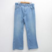 W34★古着 シアーズ ジーンズ メンズ 80年代 80s フレア タロン 薄紺 ネイビー デニム 【spe】 25jul17 中古 ボトムス ジーパン Gパン ロング パンツ