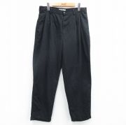 W33★古着 パンツ メンズ 黒 ブラック 25jul18 中古 ボトムス ロング