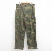 W33★古着 ハンティング カーゴ パンツ メンズ 90年代 90s ウッドランドカモ 緑 グリーン 迷彩 【spe】 25aug13 中古 ボトムス ロング
