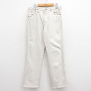 W33★古着 ラングラー Wrangler ジーンズ メンズ 90年代 90s コットン USA製 薄ベージュ カーキ デニム 【spe】 25aug18 中古 ボトムス ジーパン Gパン ロング パンツ