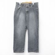 W36★古着 トミーヒルフィガー TOMMY HILFIGER ブランド ジーンズ メンズ コットン 黒 ブラック デニム 25aug27 中古 ボトムス ジーパン Gパン ロング パンツ