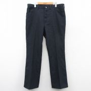 W37★古着 ラングラー Wrangler ランチャー パンツ メンズ 80年代 80s USA製 黒 ブラック 【spe】 25sep10 中古 ボトムス ロング
