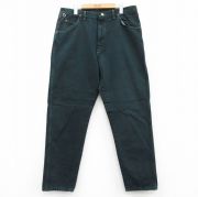 W35★古着 ラングラー Wrangler ジーンズ メンズ 90年代 90s テーパード USA製 緑 グリーン デニム 【spe】 25sep17 中古 ボトムス ジーパン Gパン ロング パンツ