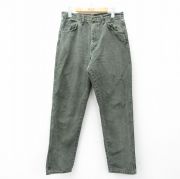 W32★古着 ラングラー Wrangler ジーンズ メンズ 90年代 90s コットン USA製 濃緑 グリーン デニム 【spe】 25sep20 中古 ボトムス ジーパン Gパン ロング パンツ
