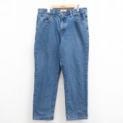 W35★古着 エルエルビーン LLBEAN ジーンズ メンズ 00年代 00s コットン 紺 ネイビー デニム 【spe】 25sep25 中古 ボトムス ジーパン Gパン ロング パンツ