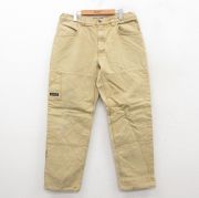 W36★古着 Arborwear パンツ メンズ ダブルニー ダック地 コットン ベージュ カーキ 【spe】 25sep26 中古 ボトムス ロング