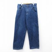 W34★古着 レッドヘッド ペインター パンツ メンズ 00年代 00s コットン 濃紺 ネイビー デニム 内側フリース 【spe】 25oct02 中古 ボトムス ロング