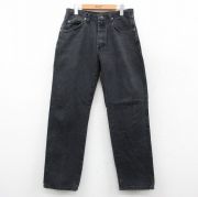 W33★古着 ラングラー Wrangler ジーンズ メンズ 90年代 90s コットン USA製 黒 ブラック デニム 【spe】 25oct02 中古 ボトムス ジーパン Gパン ロング パンツ