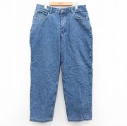 W34★古着 カベラス ジーンズ メンズ 00年代 00s コットン 紺 ネイビー デニム 内側フランネル 【spe】 25oct02 中古 ボトムス ジーパン Gパン ロング パンツ