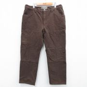 W38★古着 Arborwear パンツ メンズ ダブルニー ダック地 コットン 茶 ブラウン 内側フランネル 【spe】 25oct04 中古 ボトムス ロング