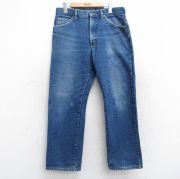 W32★古着 エルエルビーン LLBEAN ジーンズ メンズ 80年代 80s ヒゲ コットン USA製 タロン 紺 ネイビー デニム 内側フランネル 【spe】 25oct04 中古 ボトムス ジーパン Gパン ロング パンツ