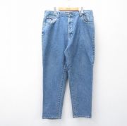 W40★古着 トミーヒルフィガー TOMMY HILFIGER ブランド ジーンズ メンズ 90年代 90s 大きいサイズ コットン 紺 ネイビー デニム 【spe】 25oct27 中古 ボトムス ジーパン Gパン ロング パンツ