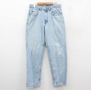 W32★古着 ギャップ GAP ジーンズ メンズ 90年代 90s テーパード コットン USA製 薄紺 ネイビー デニム 【spe】 25oct29 中古 ボトムス ジーパン Gパン ロング パンツ