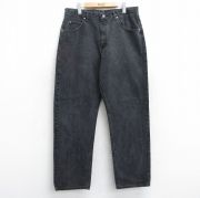 W36★古着 ラングラー Wrangler ジーンズ メンズ コットン 黒 ブラック デニム 【spe】 25oct31 中古 ボトムス ジーパン Gパン ロング パンツ