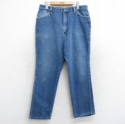 W33★古着 ラスラー ジーンズ メンズ 80年代 80s ヒゲ USA製 タロン 紺 ネイビー デニム 【spe】 25nov01 中古 ボトムス ジーパン Gパン ロング パンツ