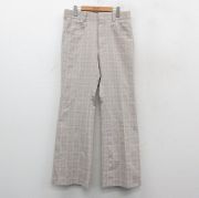W33★古着 リーバイス Levis スラックス パンツ メンズ 80年代 80s パナテラ ベージュ他 カーキ チェック 【spe】 25nov04 中古 ボトムス ロング