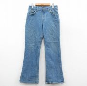 W29★古着 リー Lee ジーンズ メンズ 80年代 80s フレア ブーツカット コットン USA製 タロン 紺 ネイビー デニム 【spe】 25nov04 中古 ボトムス ジーパン Gパン ロング パンツ