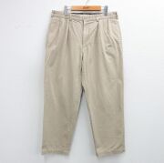 W34★古着 ラルフローレン ブランド チノ パンツ チノパン メンズ 90年代 90s コットン USA製 ベージュ【spe】 25nov11